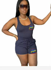 Women Crop Top Two Piece Shorts