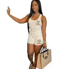 Women Crop Top Two Piece Shorts