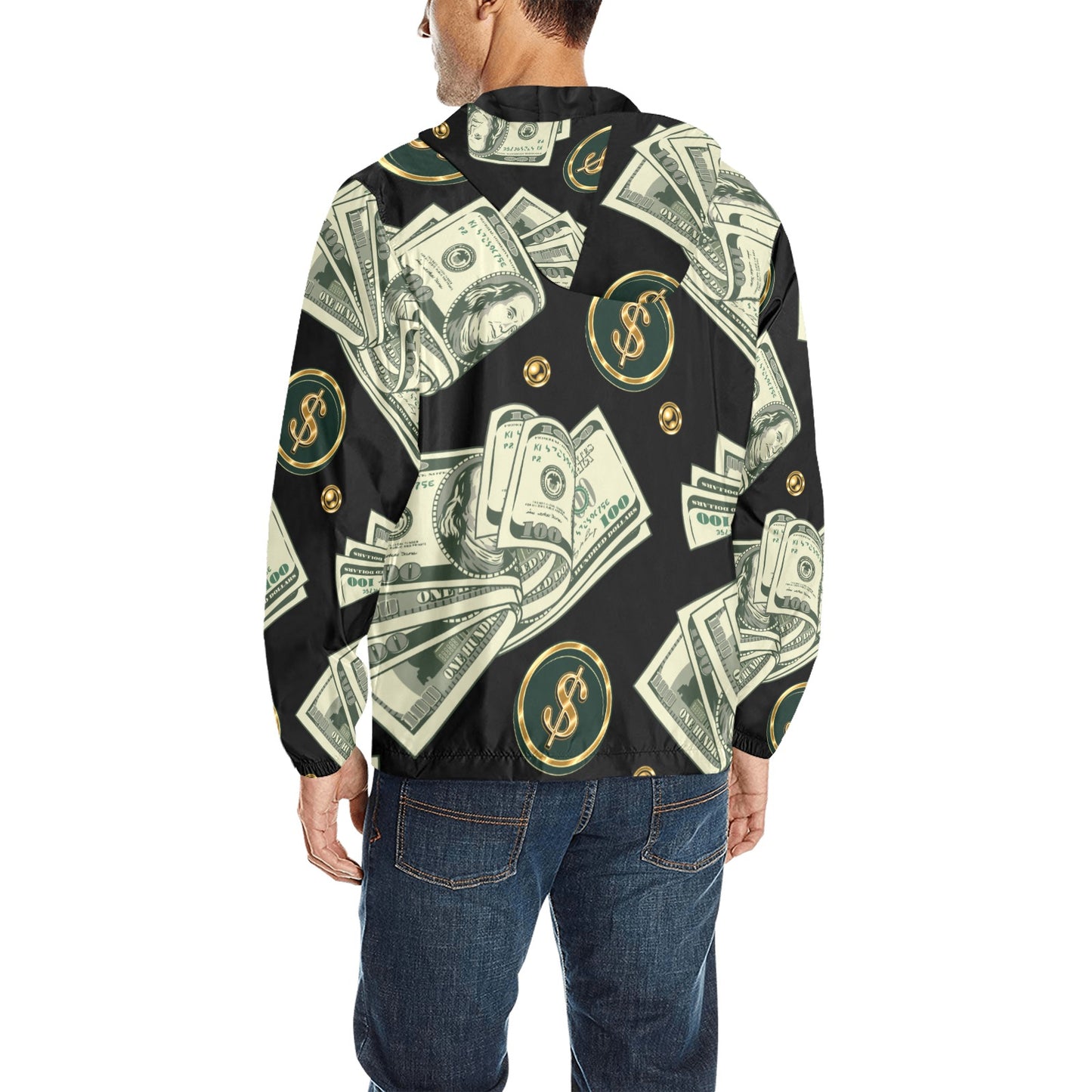 Men's All Over Print Quilted Windbreaker(Model H35)